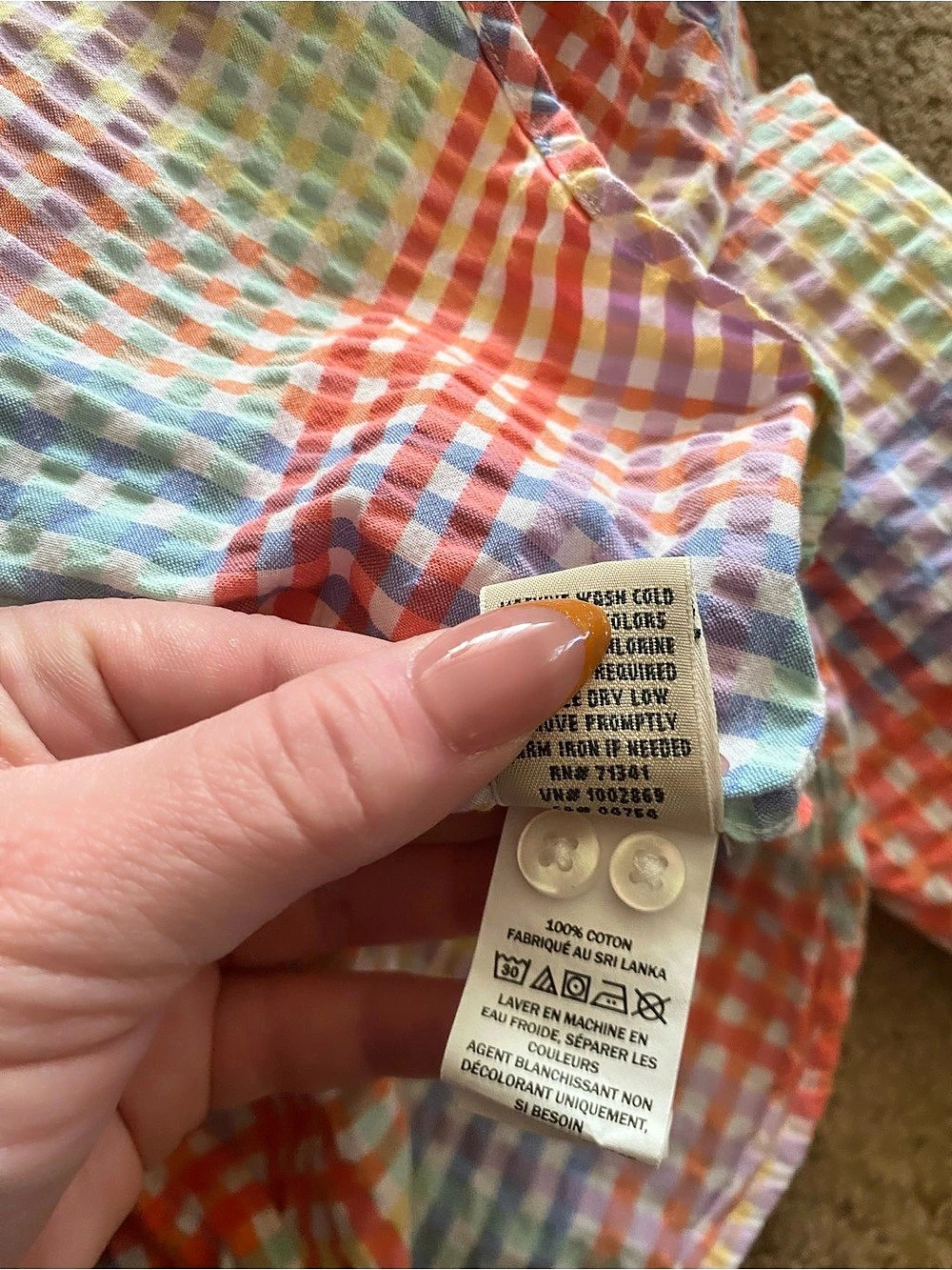 L.L.Bean Plaid Cotton Button Down XL PET Like New - Picture 8 of 10